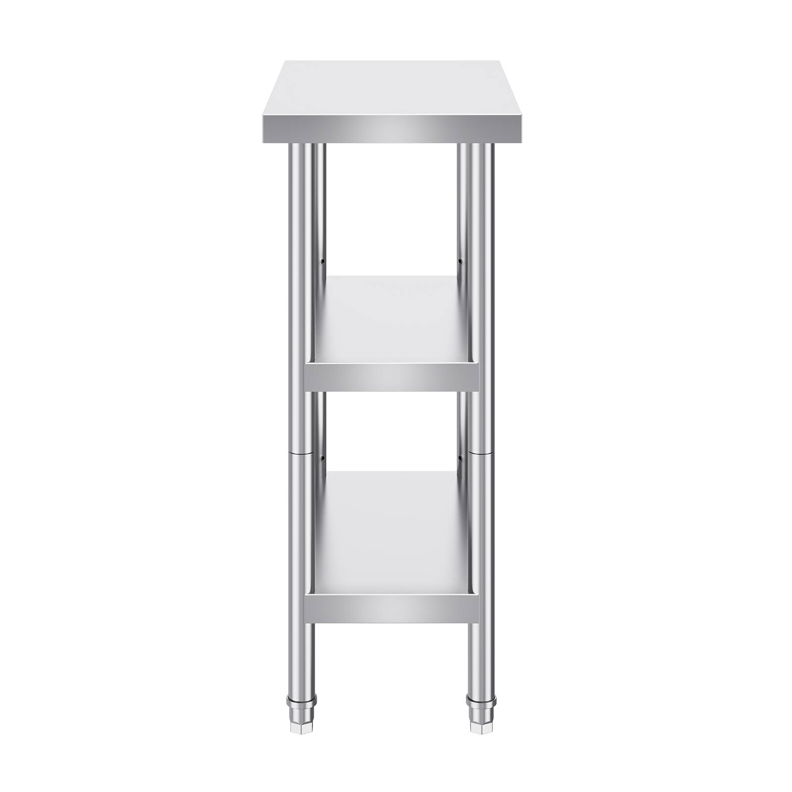 Alt View 5. VEVOR - Stainless Steel Food Prep Table, 14 x 24 x 34 Inch Commercial Kitchen Worktable, with 2 Adjustable Undershelf - Silver.