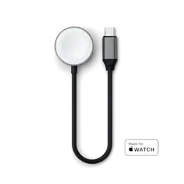Satechi - Apple Watch Magnetic Charging Cable - 5W Fast Charger, 7.5in, for Apple Watch Series 11-1, Ultra, SE, AirPods - Space Gray