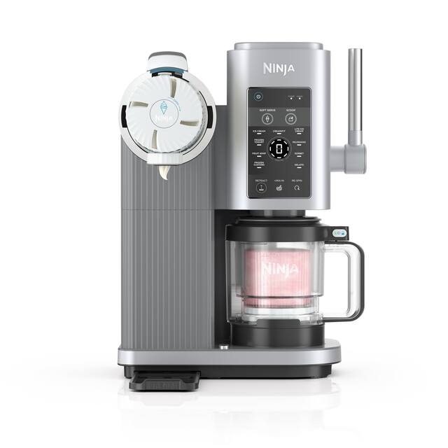 Ninja - CREAMi Scoop & Swirl Ice Cream & Soft Serve Maker, 13 One-Touch Programs, Fruit whip, Frozen custard, Gelato - Platinum Silver