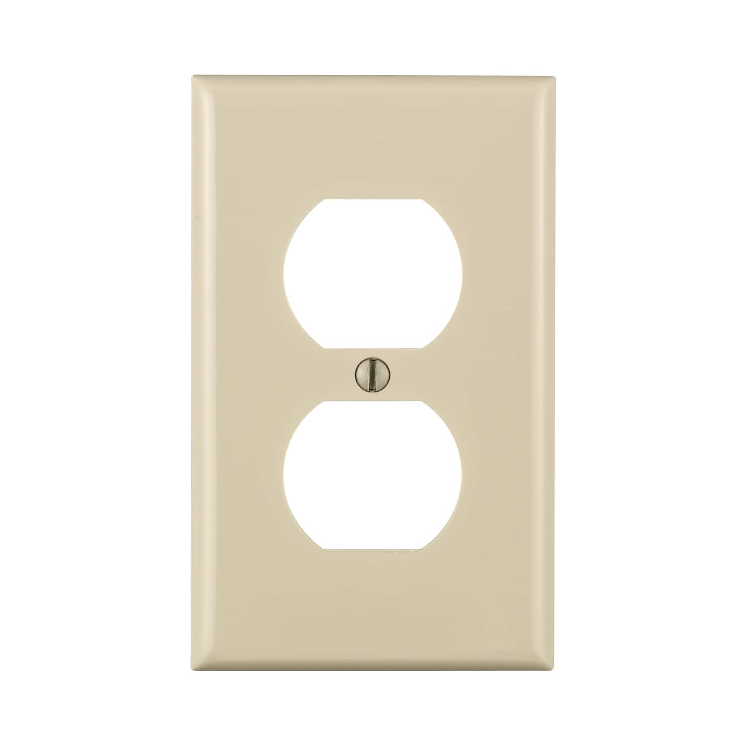 Leviton - 1 gang Thermoset Plastic Duplex Wall Plate 1 pk - Light Almond