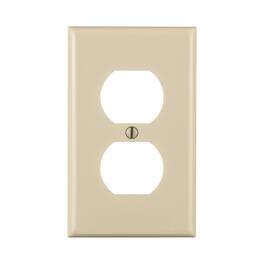 Leviton - 1 gang Thermoset Plastic Duplex Wall Plate 1 pk - Light Almond