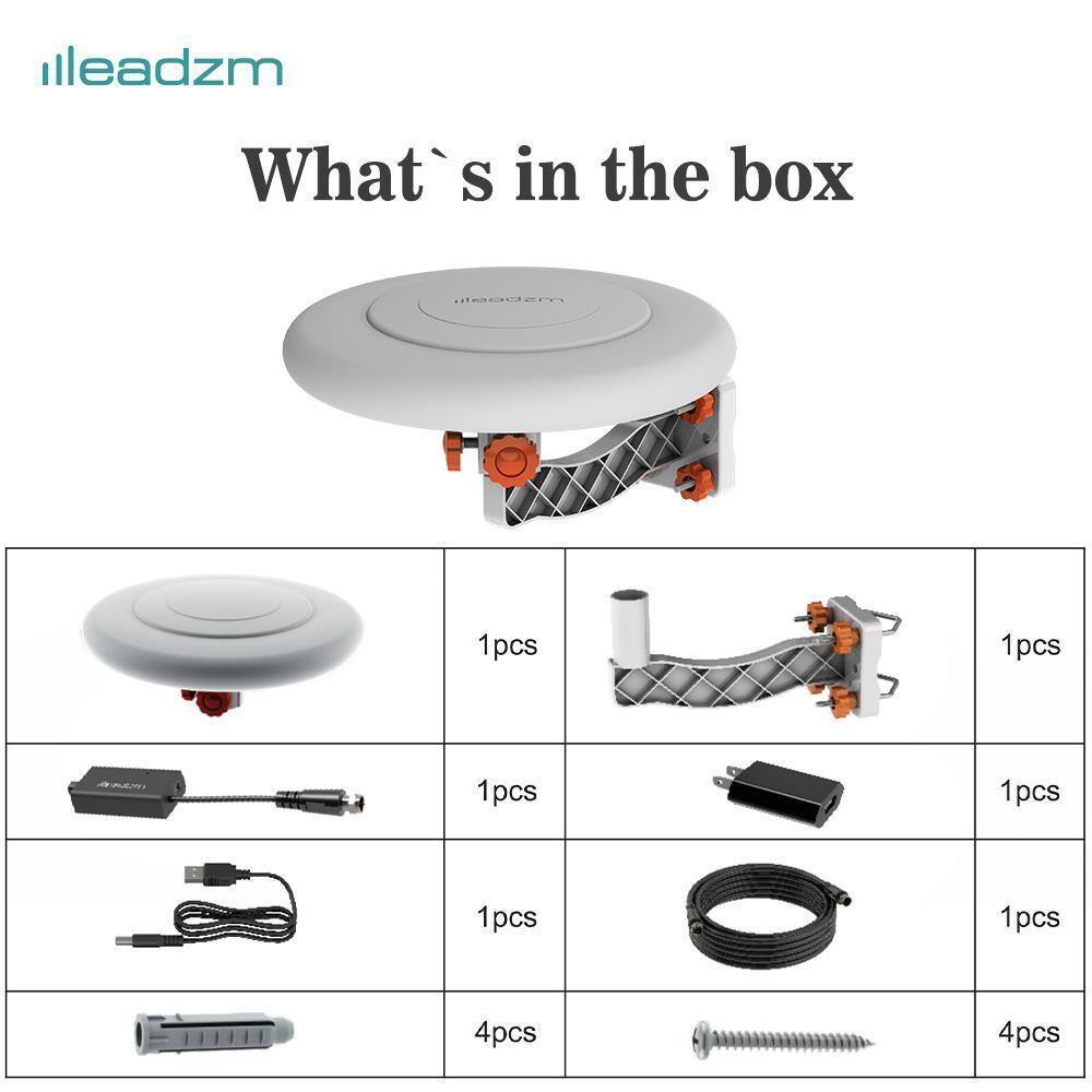 Alt View 10. Winado - 360° Home Video Omni-Directional Outdoor Amplified TV Antenna HDTV 1080P 4K - White.