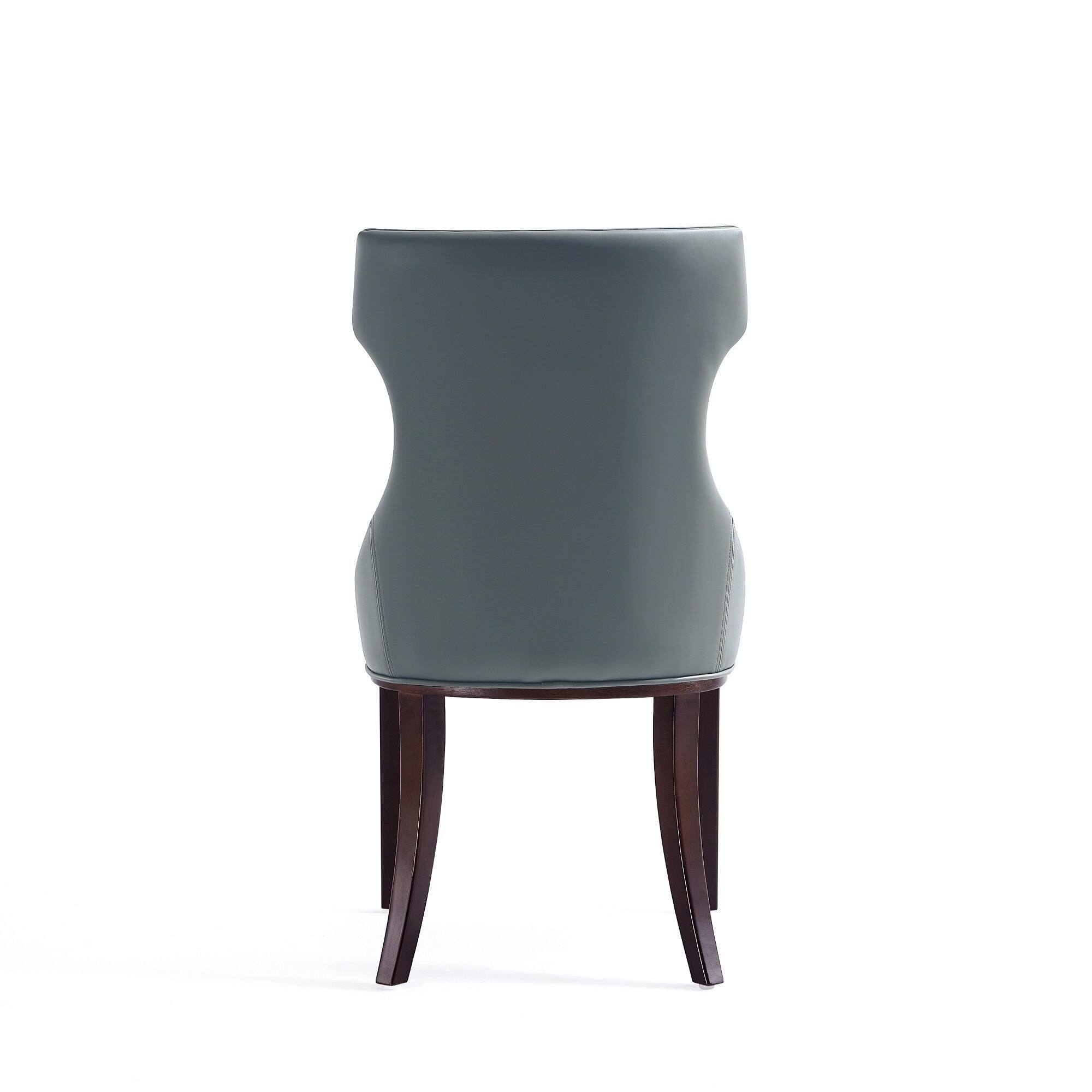 Alt View 4. Manhattan Comfort - Reine Traditional Wood Upholstered Dining Chair - Set of 4 - Gray.