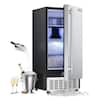 Front. Coolski - Coolski 15 in. 100lbs/24H Commercial Nugget Ice Maker in Black, Bulit-in/Freestanding, Auto-Cleaning - Stainless steel.