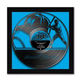Sporticulture - Miami Marlins Framed 13" x 13" Vinyl Record Art Print - Multicolor