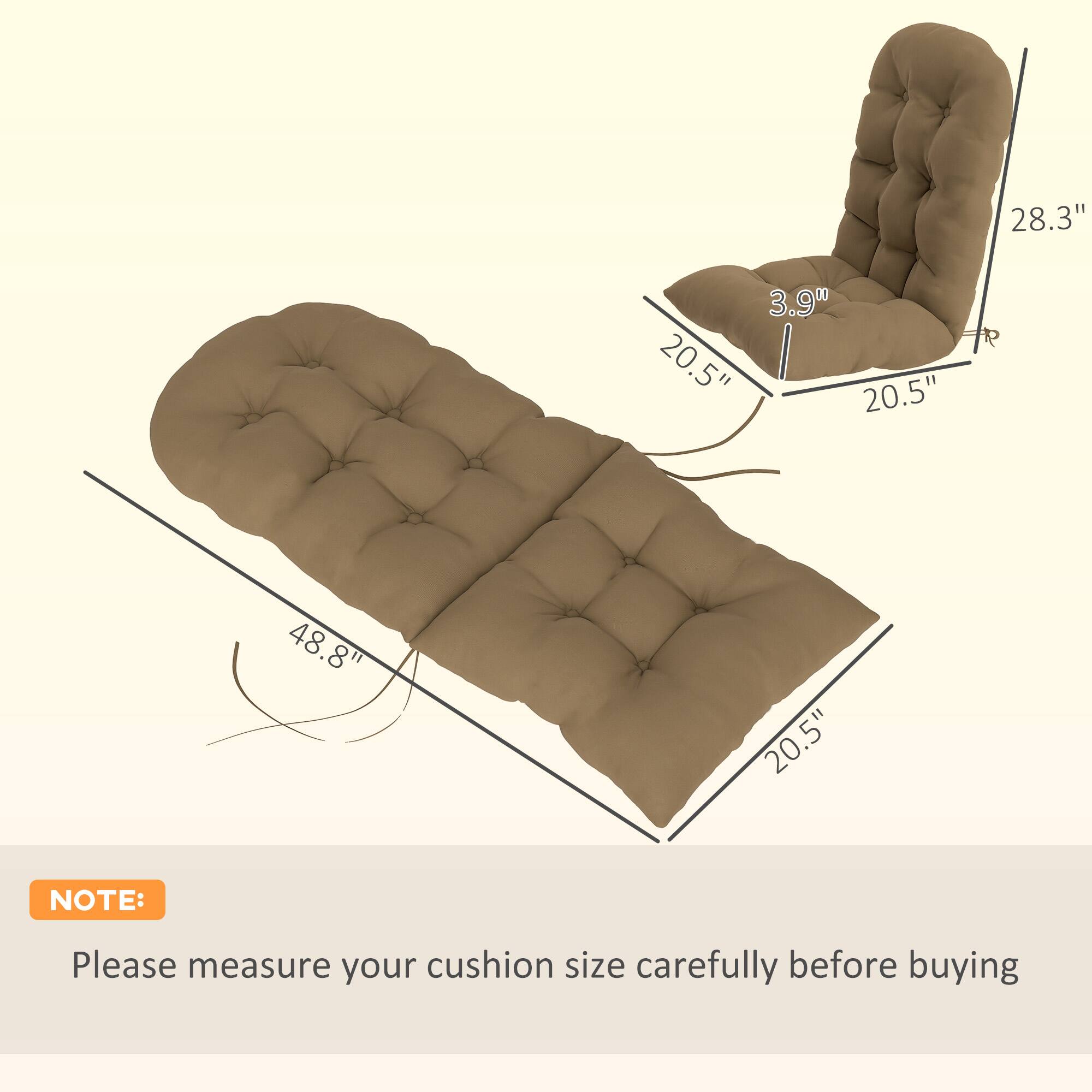 28.3"  
3.9"  
20.5"  
20.5"  
48.8"  
20.5"  

NOTE: Please measure your cushion size carefully before buying