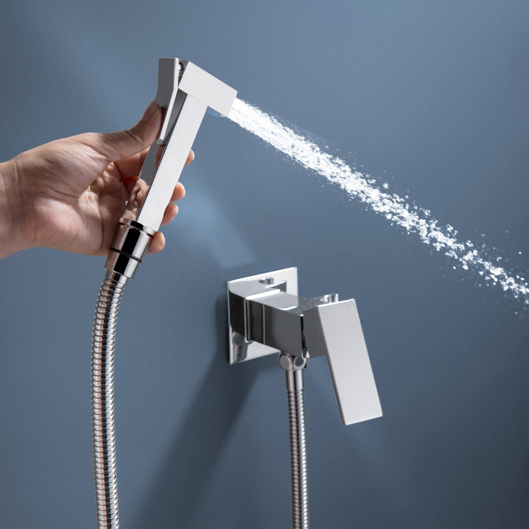 Alt View 3. Boyel Living - Chrome Solid Brass Bidet Sprayer Hot Cold Water 48-Inch Hose - Matte Black.