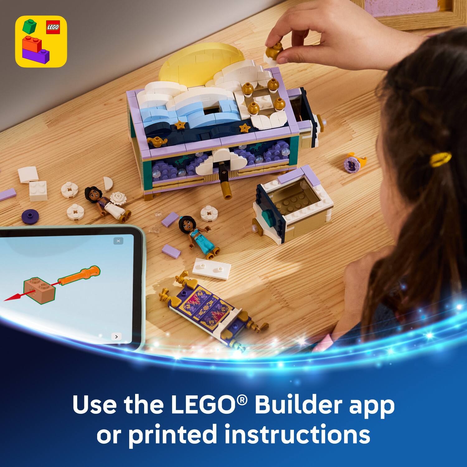 Use the LEGO® Builder app or printed instructions