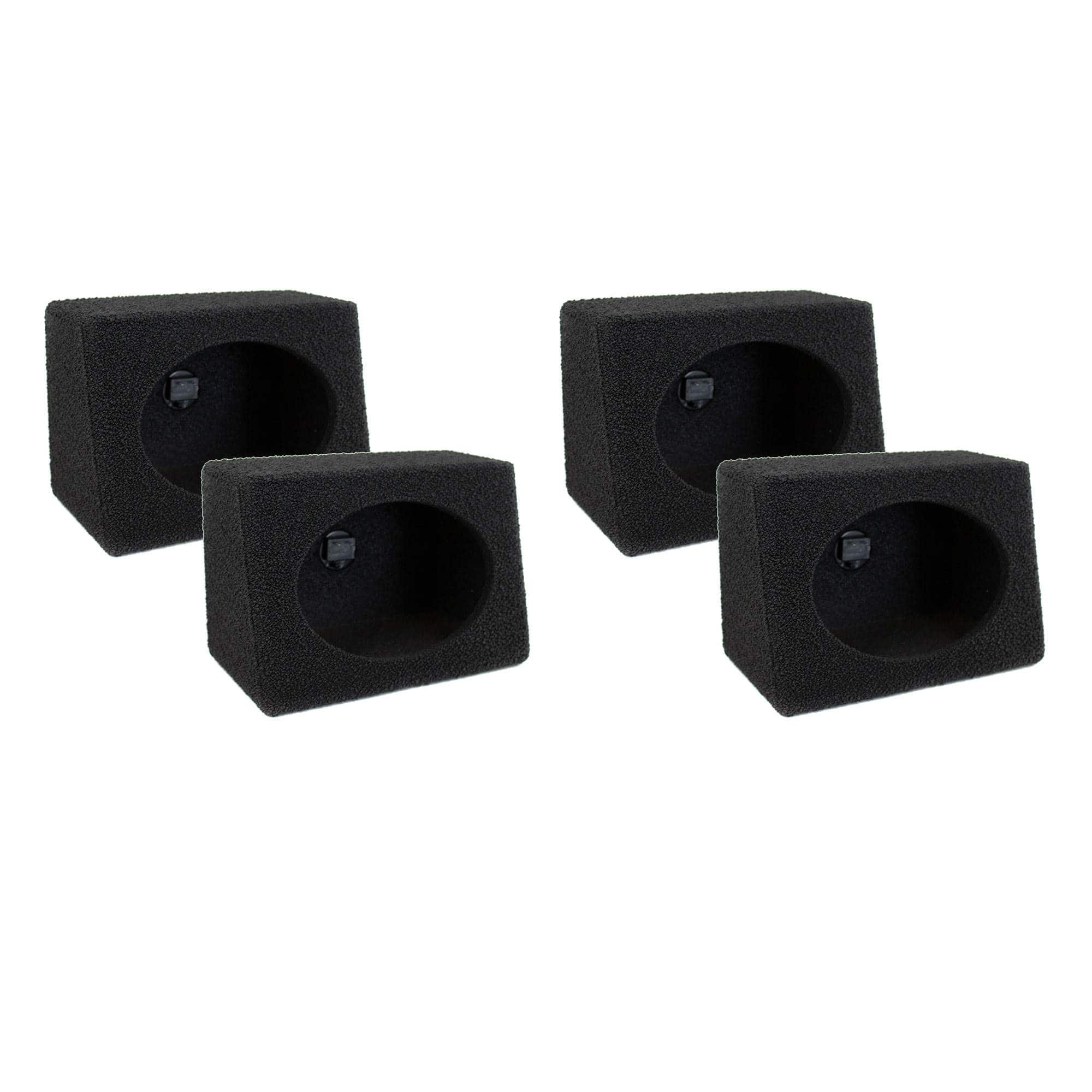 QPower - Q-Bomb 6x9" Car Subwoofer Box Enclosures w/ Bedliner Spray Pair (4 Pack) - Charcoal Black