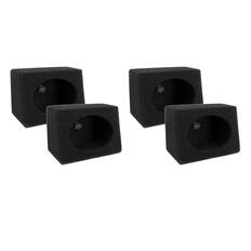 Front. QPower - QPOWER Q-Bomb 6x9" Car Subwoofer Box Enclosures w/ Bedliner Spray Pair (4 Pack) - Charcoal Black.