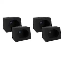 QPower - Q-Bomb 6x9" Car Subwoofer Box Enclosures w/ Bedliner Spray Pair (4 Pack) - Charcoal Black