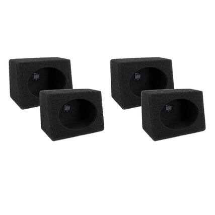 Front. QPower - QPOWER Q-Bomb 6x9" Car Subwoofer Box Enclosures w/ Bedliner Spray Pair (4 Pack) - Charcoal Black.