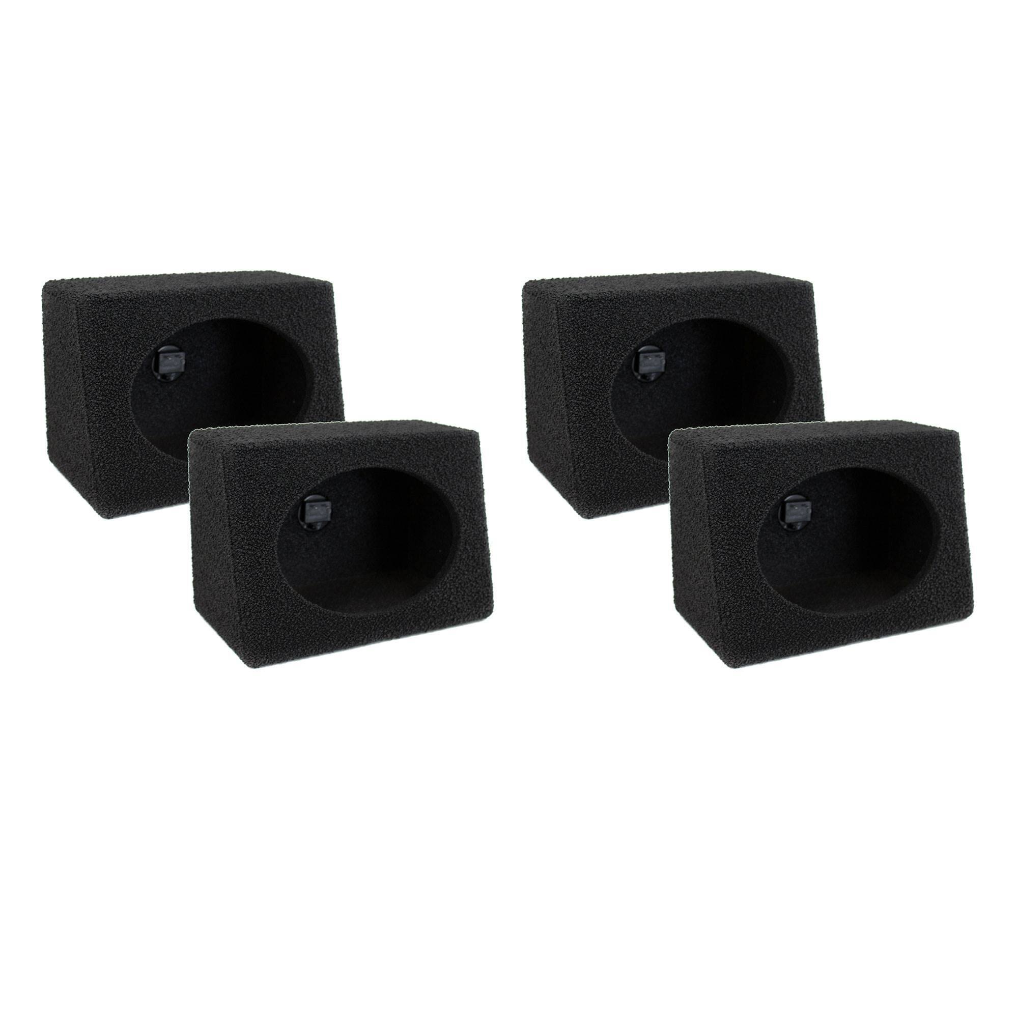 Front. QPower - QPOWER Q-Bomb 6x9" Car Subwoofer Box Enclosures w/ Bedliner Spray Pair (4 Pack) - Charcoal Black.