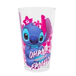 Disney - Lilo & Stitch "Ohana Means Family" Pint Glass | Holds 16 Ounces - Blue