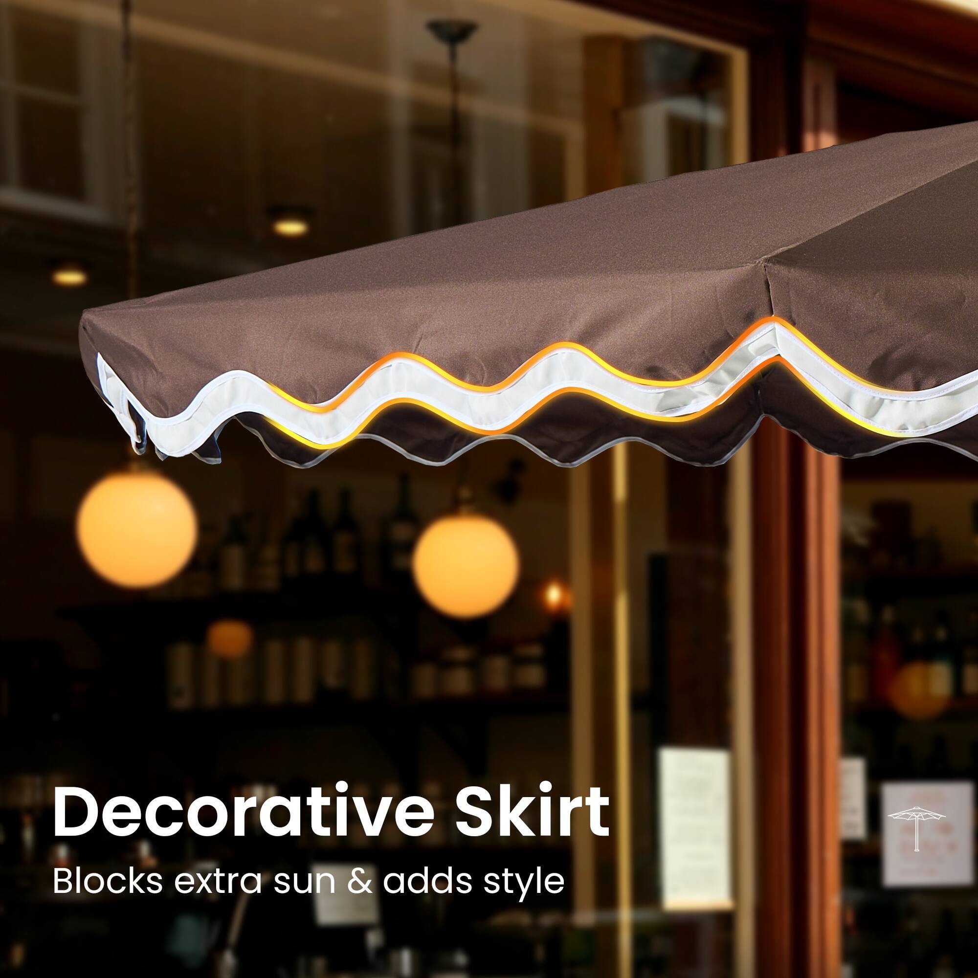 Decorative Skirt  
Blocks extra sun & adds style