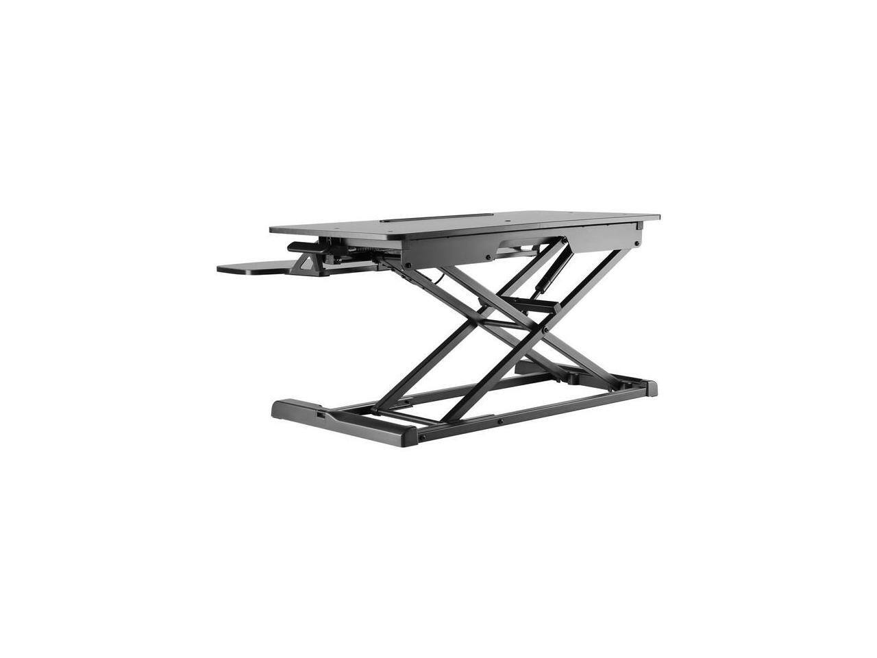 Alt View 8. Amer Mounts - Amer Mounts EZRiser30 Height Adjustable Sit/Stand Desk Computer Riser, 30" wide with Keyboard Tray - Black Finish - Black.