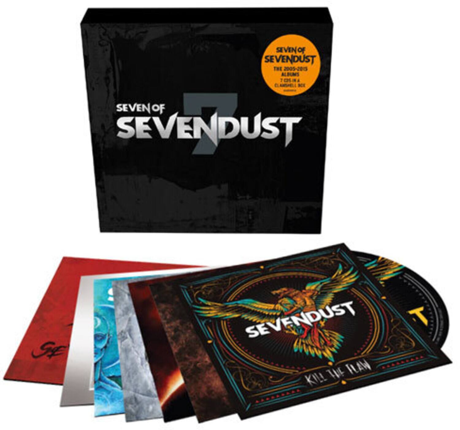SEVEN OF SEVENDUST  
THE 2005-2015 ALBUMS  
7 OHA  
CLAMHEL NCE  
SEVEN OF SEVENDUST  
SE END SAF  
SEVENDUST  
ii FLAW  
KILL THE FLAW
