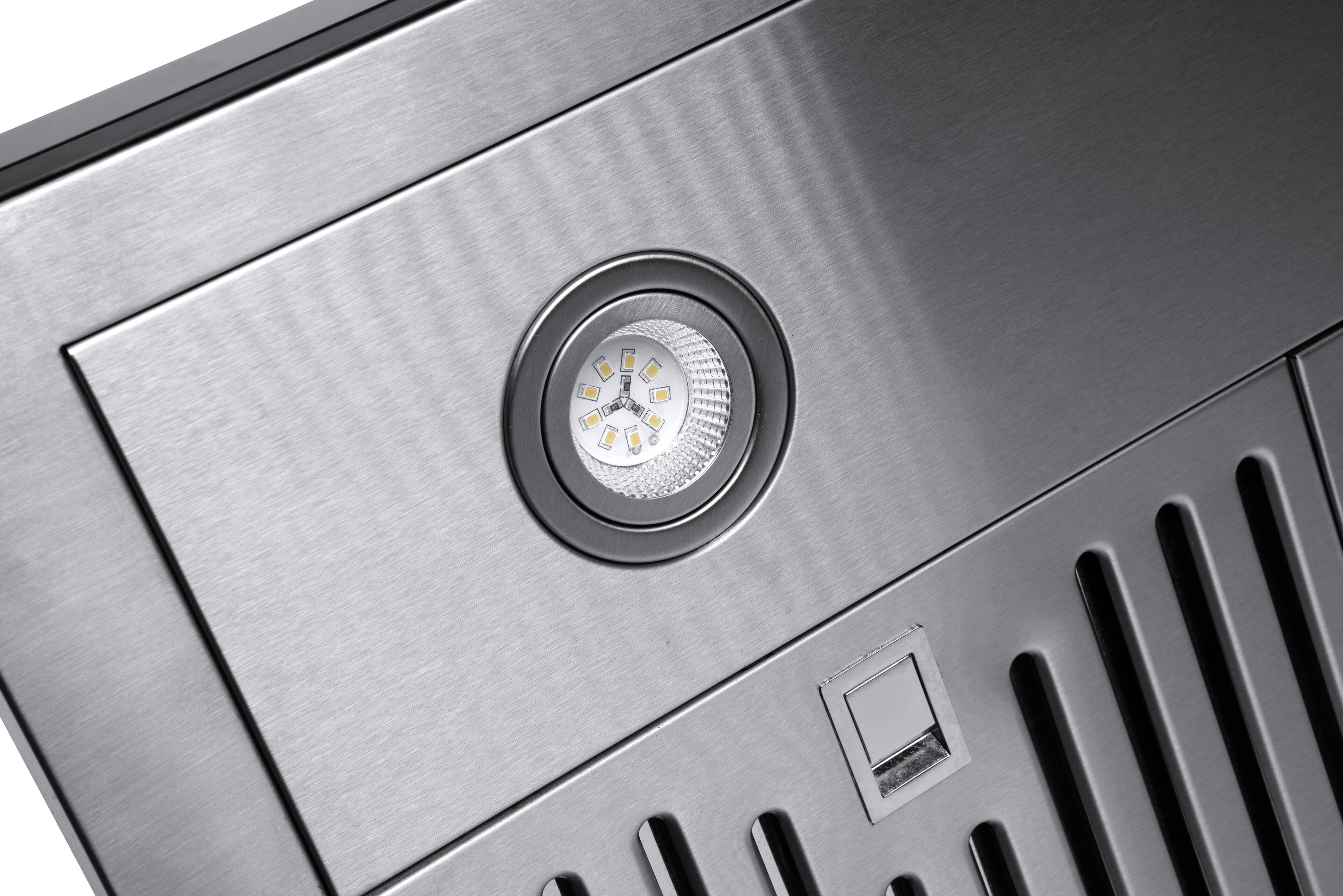 Alt View 4. Hauslane - Hauslane WM-739  30-in Stainless Steel Wall Mount Range Hood  - Silver.