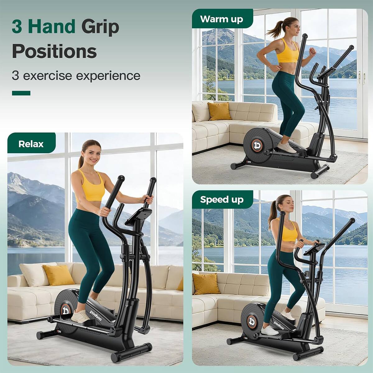 3 Hand Grip Positions  
3 exercise experience  

Warm up  
Relax  
Speed up