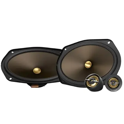 Front. Pioneer - 6" x 9" 2-way Car Speakers Aramid Fiber-reinforced IMPP cone (Pair) - Black.
