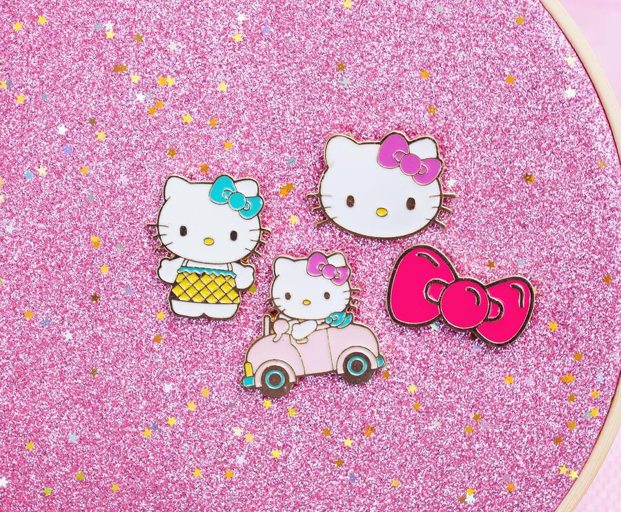 Hello Pin Set Sanrio Hello Kitty 4 Piece Enamel Pin Set Pink 56920 - Best Buy