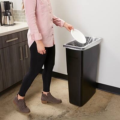 Alt View 3. Coastwide Professional - Slim Plastic Trash Can with no Lid, 23 Gal. - Black.