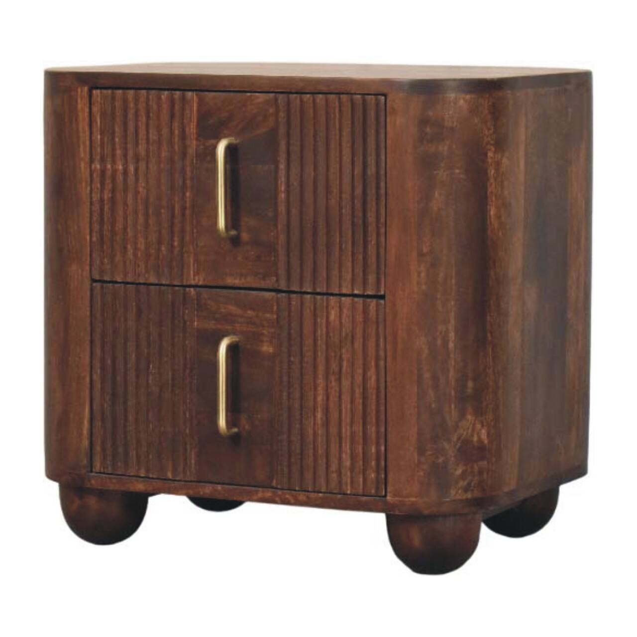 Left. Artisan Furniture - Artisan Furniture Solid Wood Marlowe Fluted Nightstand - Brown.