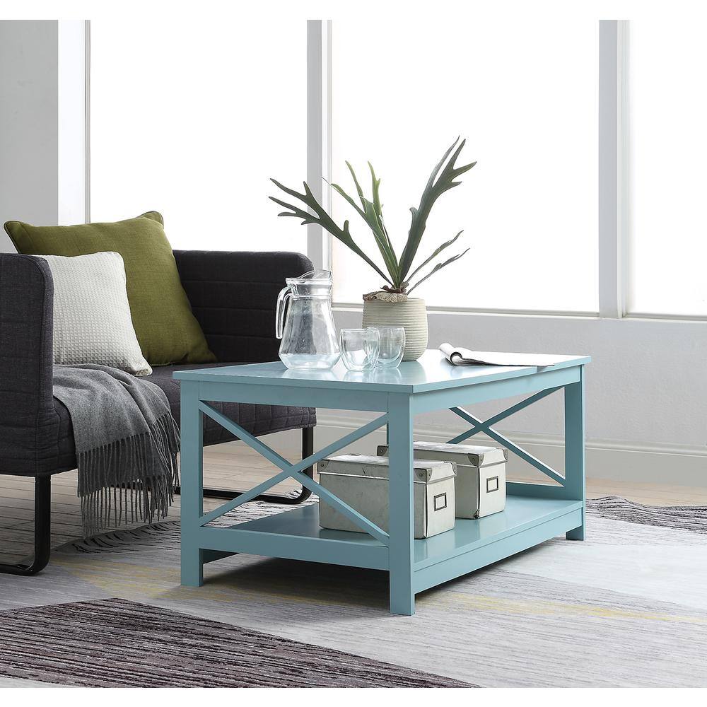 Back. Convenience Concepts - Oxford Coffee Table - Sea Foam Blue.