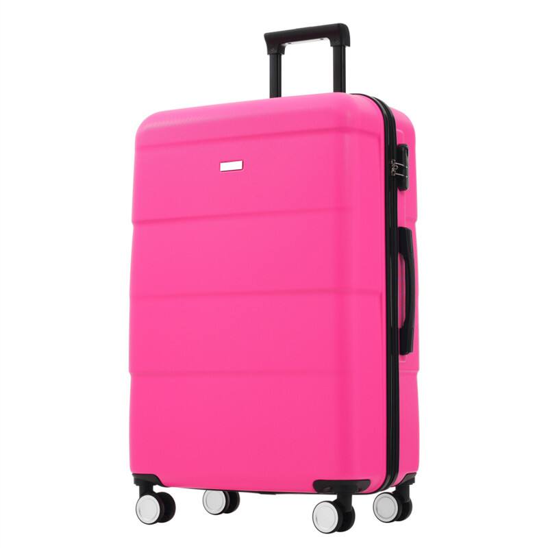 Alt View 9. HTUTWOO - Hardshell Luggage -6 Piece with 2 Bags,Carry on Suitcase with Handle Password Lock,Double Spinner Wheels,16"/20"/24"/28" - Pink.