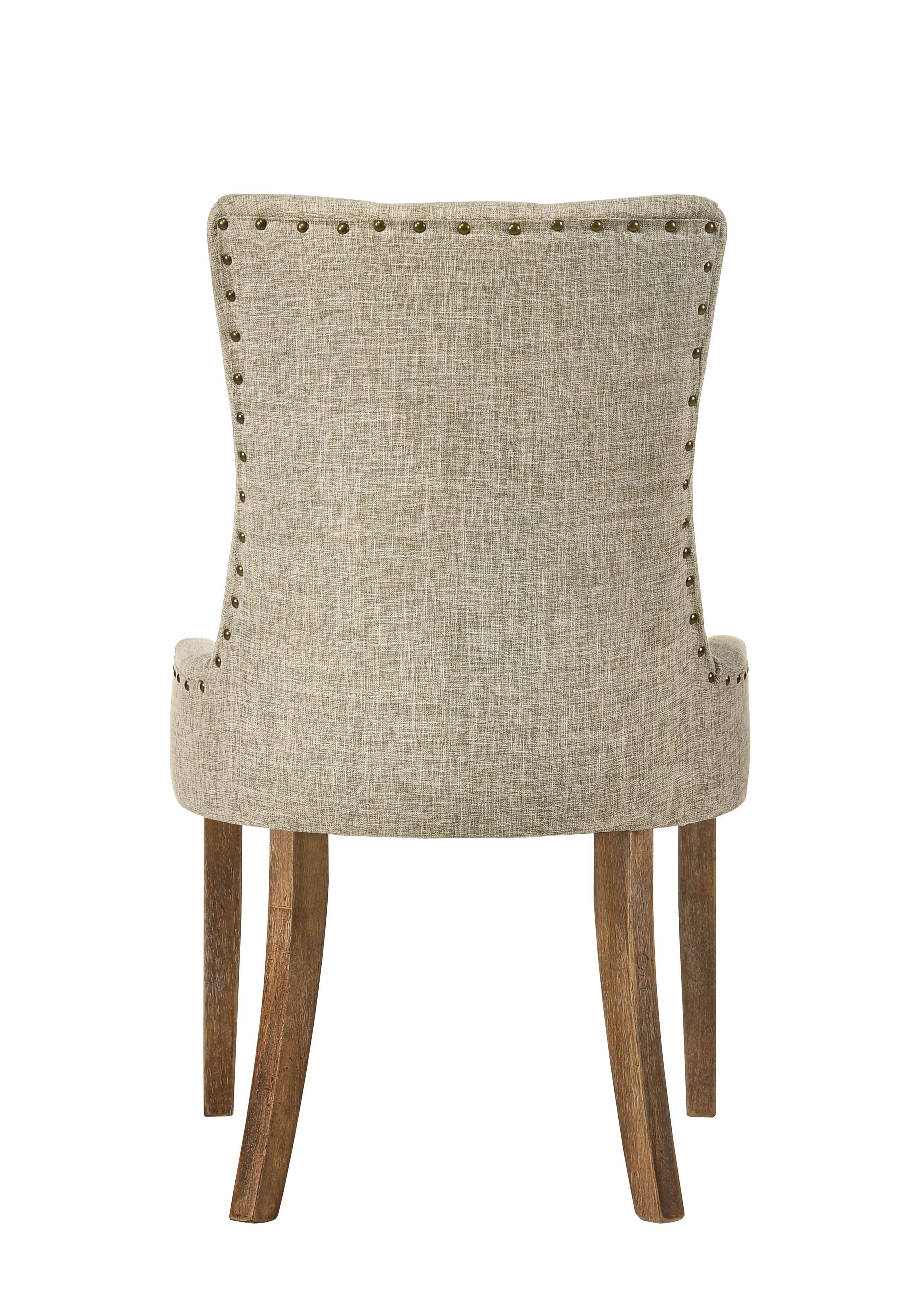 Left. Lirago - 24 Inch Side Chairs Set of 2 Fabric Upholstery Salvaged Oak Finish Classic Dining Chair - Beige,Oak.