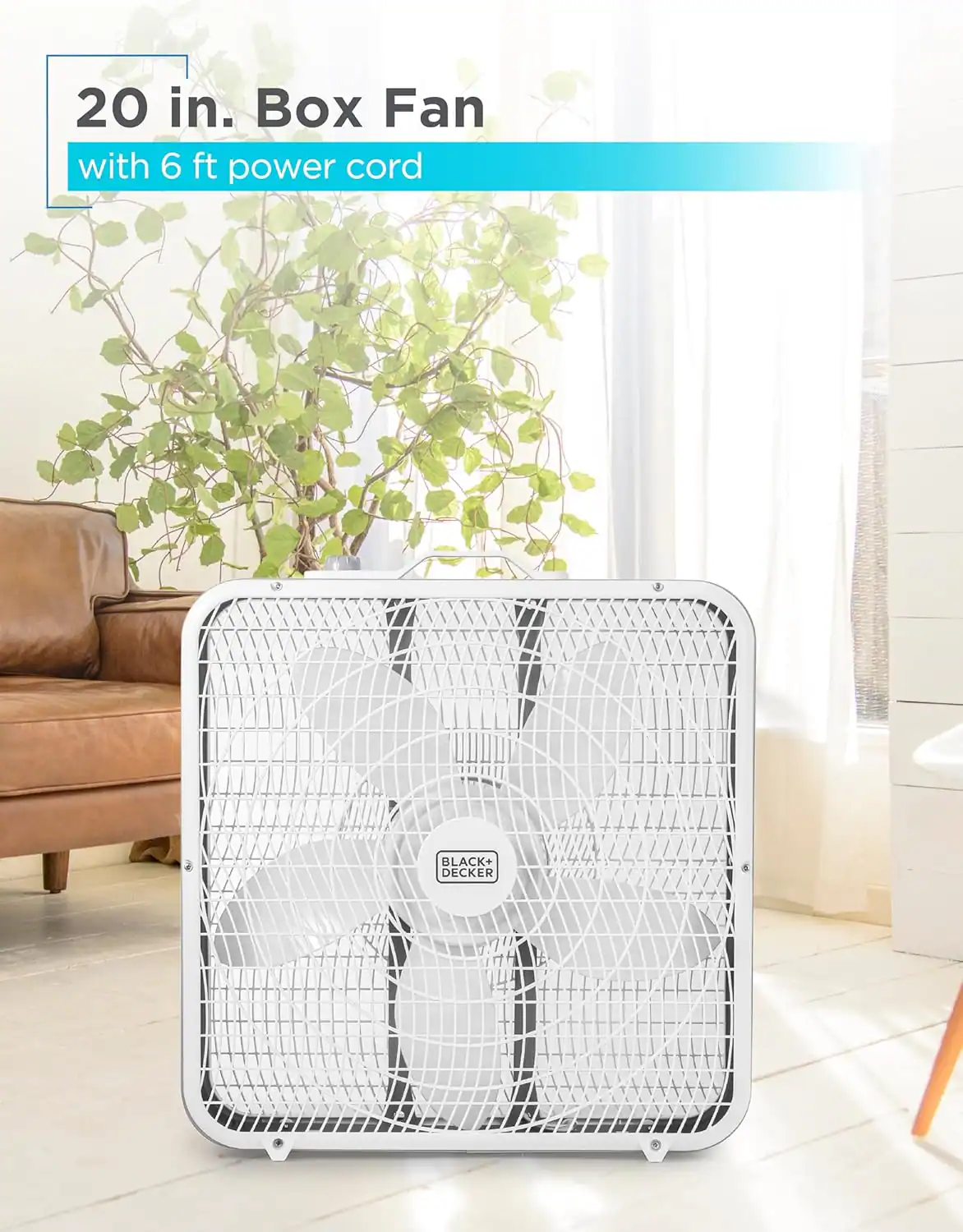 20 in. Box Fan with 6 ft power cord
BLACK+ DECKER