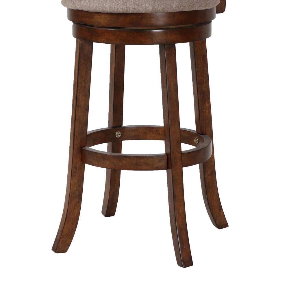 Alt View 2. FurniFact - Swivel Bar Stools with Backs – Extra Tall Counter Height Stools - Brown.
