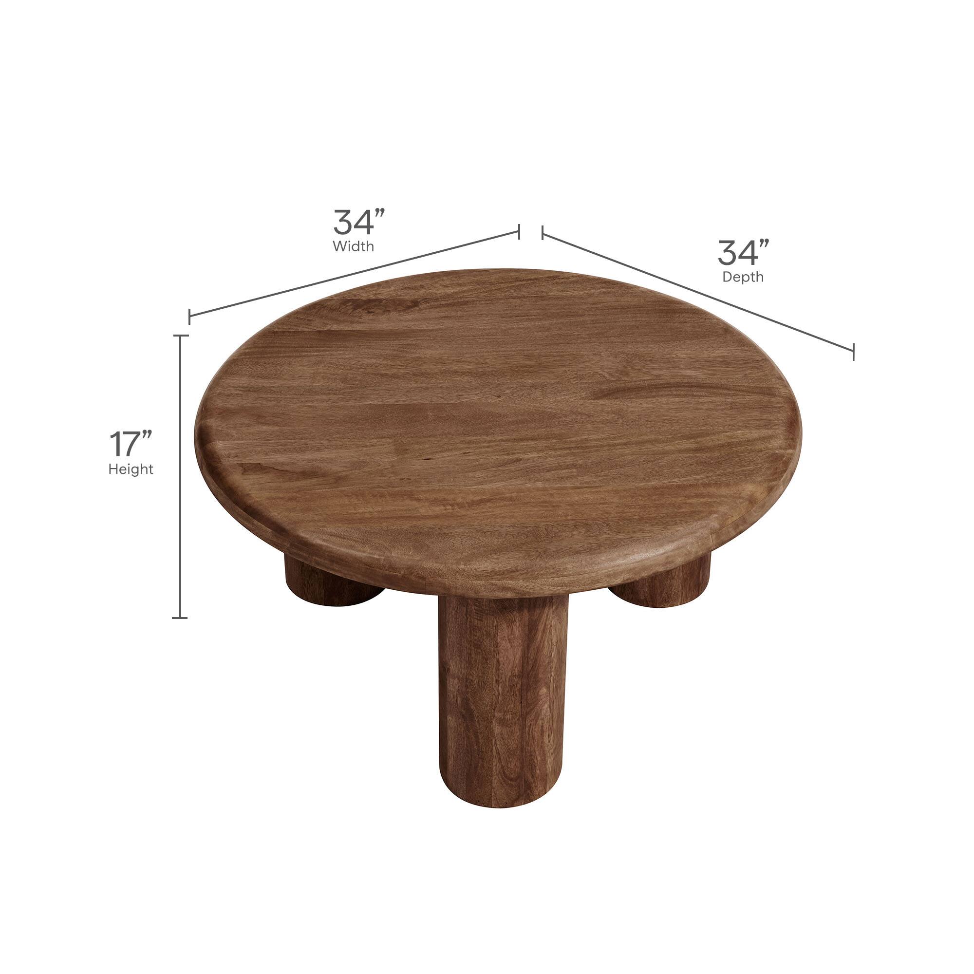 34" Width  
34" Depth  
17" Height