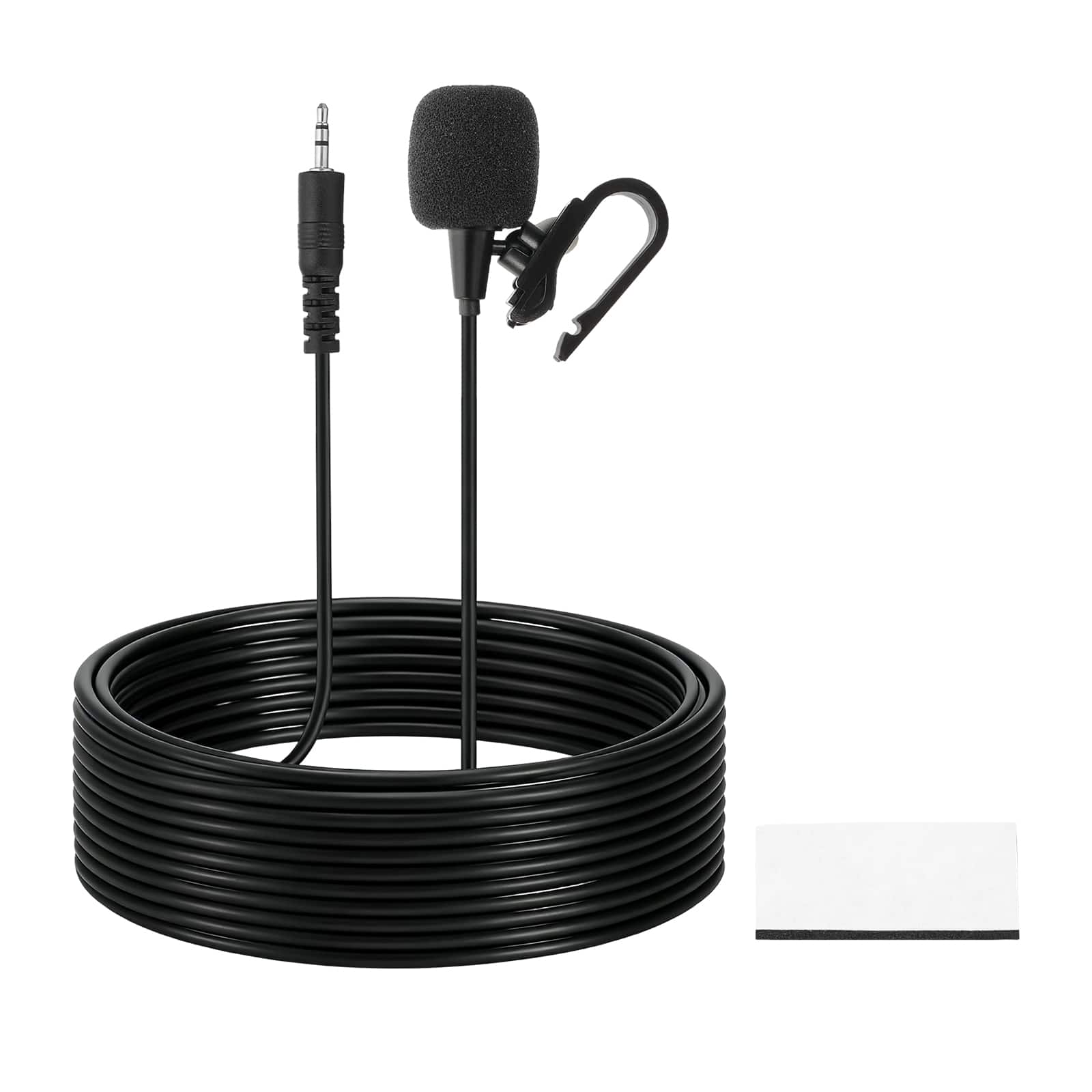 Unique Bargains - Car Stereo Microphone 2.5mm Straight 3-Pole External Mic Replacement 9.8ft Cable for Car Radio GPS DVD - Black