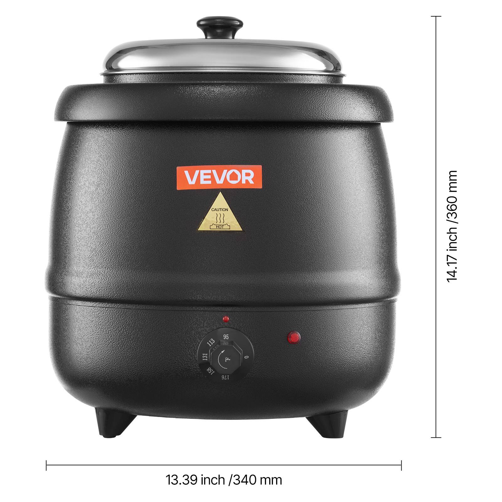 VEVOR CAUTION HOT

14.17 inch / 360 mm

95 113 20 131 F 158 176

13.39 inch / 340 mm
