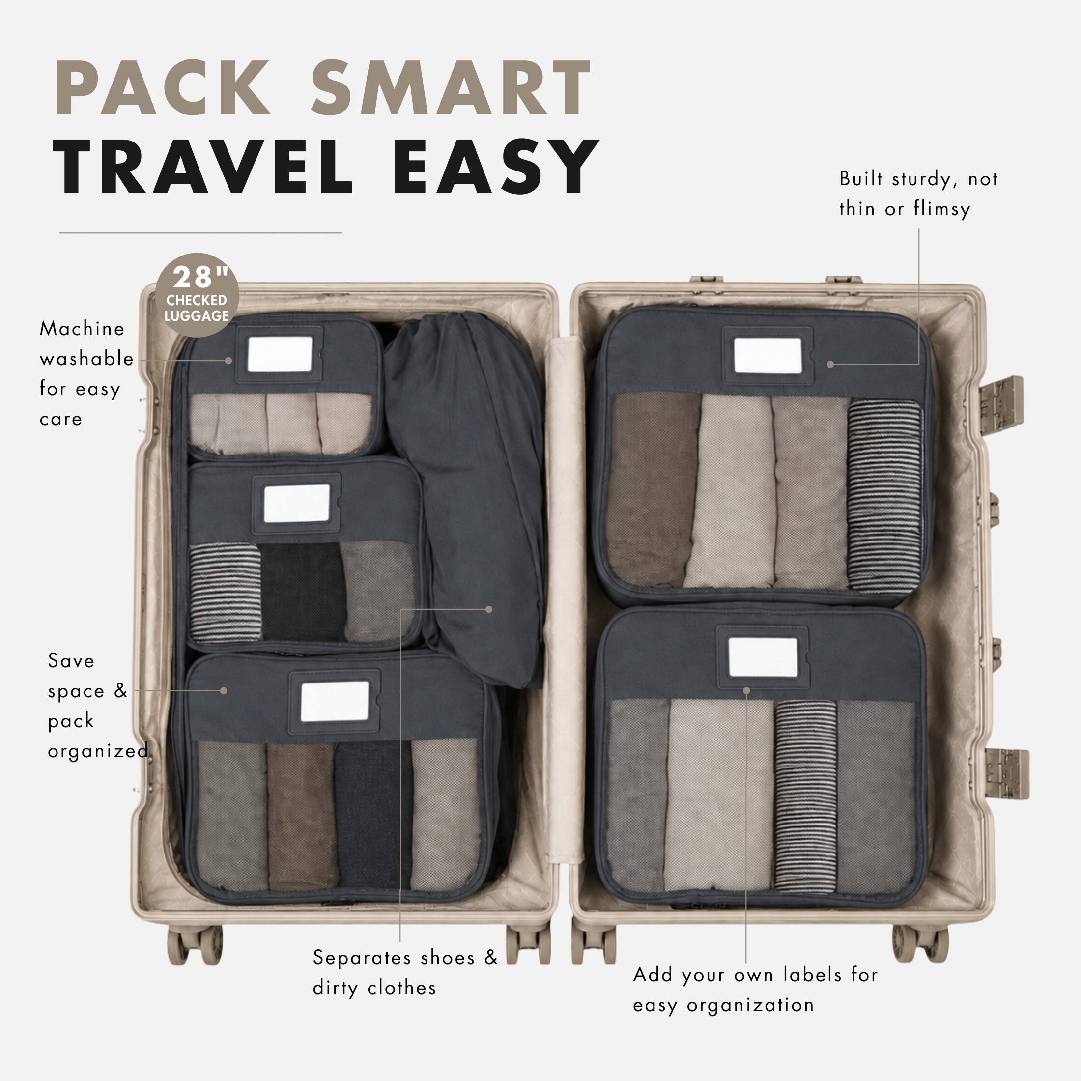 Hynes Eagle Structured 6 Piece Packing Cube Set Gray - Best Buy