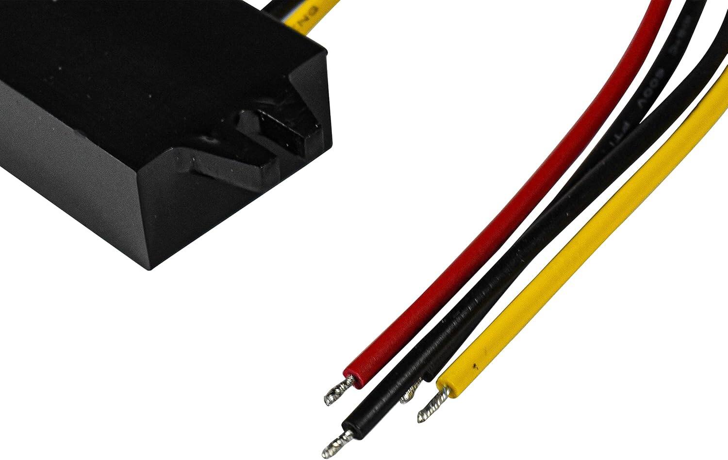 Alt View 2. HQRP - HQRP 12/24V to 5V DC-DC Converter 3A 15W Waterproof Step Down Regulator, Open Wire - Black.