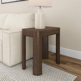 Plank+Beam - Modern Rounded Rectangular Side Table (25in x 15in / 630mm x 375mm) - Walnut