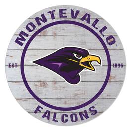 Jardine - Montevallo Falcons 20'' x 20'' Indoor/Outdoor Weathered Circle Sign - White