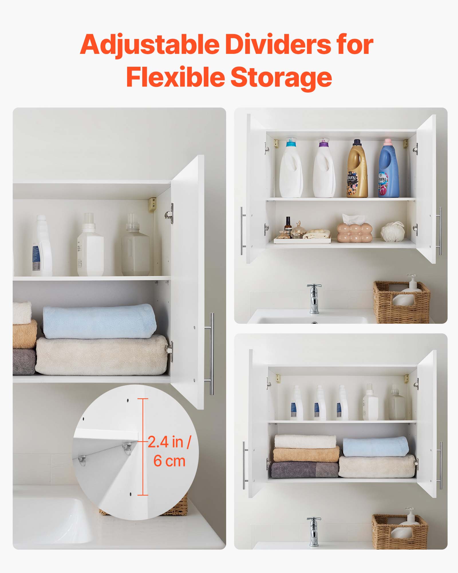 Adjustable Dividers for Flexible Storage

2.4 in / 6 cm