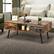 Alt View 11. Costway - Retro Coffee Table Mid Century Modern Living Room Furniture w/Open Storage Shelf - Rustic Brown.