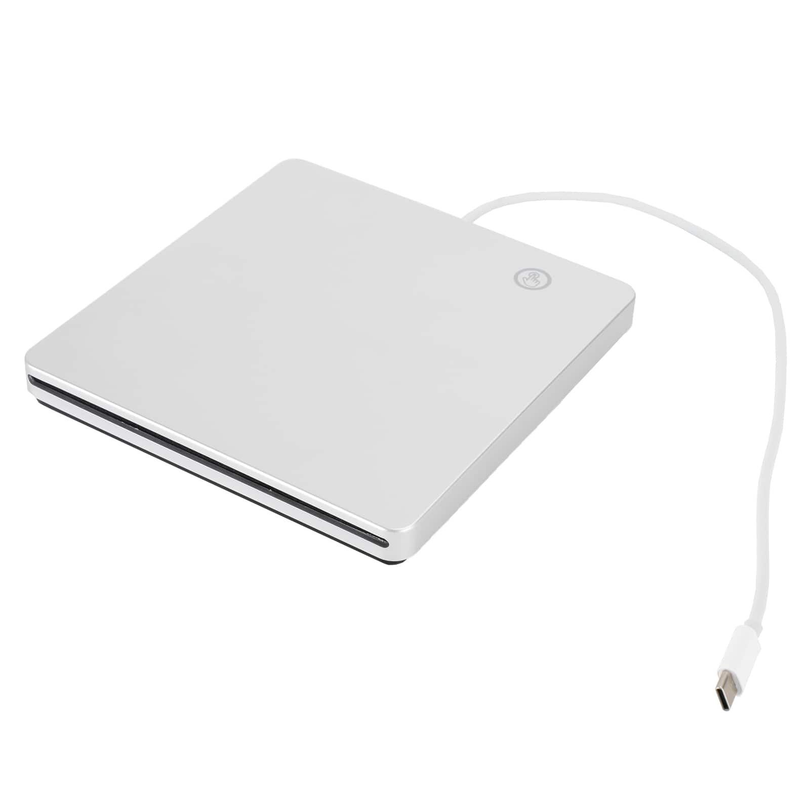 Topteng - Type-C External Blu-ray DVD Combo Drive - Plays Blu-ray & DVDs, Burns DVDs/CDs, with Touch Buttons for Mac/Windows - Silver