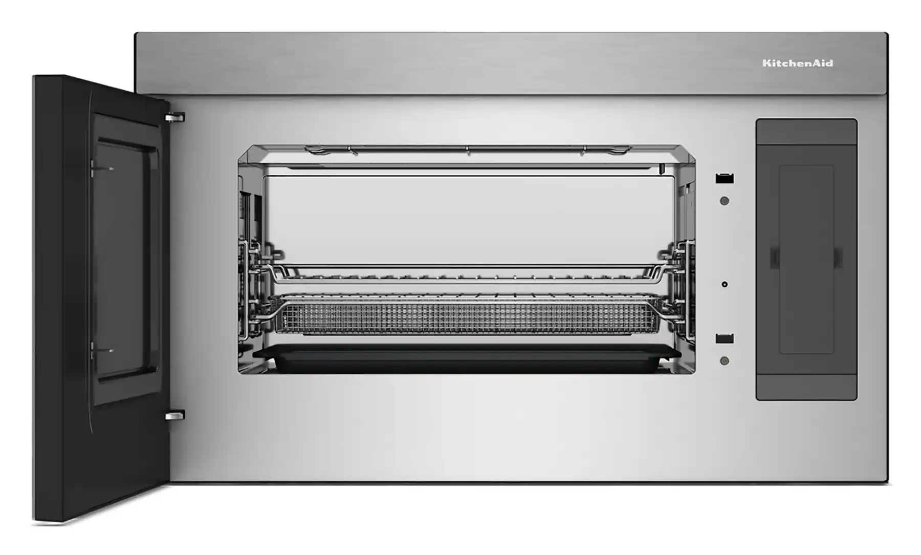 Alt View 1. KitchenAid - 1.1 Cu. Ft. Convection Flush Built-In Over-the-Range Smart Microwave with Sensor Cooking and Air Fry Mode - Stainless Steel.