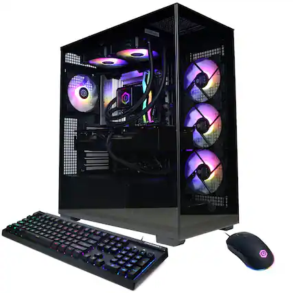 Front. CyberPowerPC - Gaming Desktop - Intel Core Ultra 7 265KF 2024 - NVIDIA GeForce RTX 5080 16GB - 32GB DDR5 Memory - 2TB SSD Storage - Black.