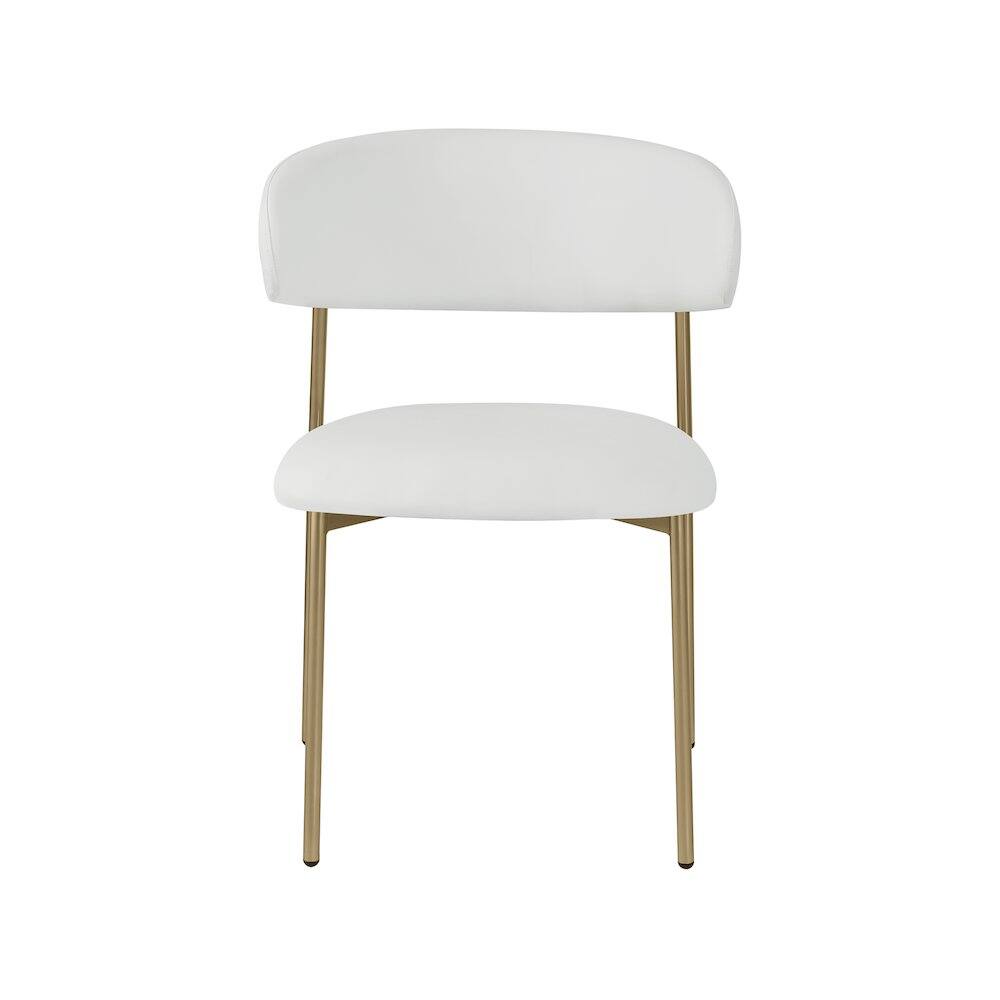 Alt View 2. Meridian Furniture - Lupita Off-White Vegan Leather Upholstered Dining Chair, Set of 2 - White.