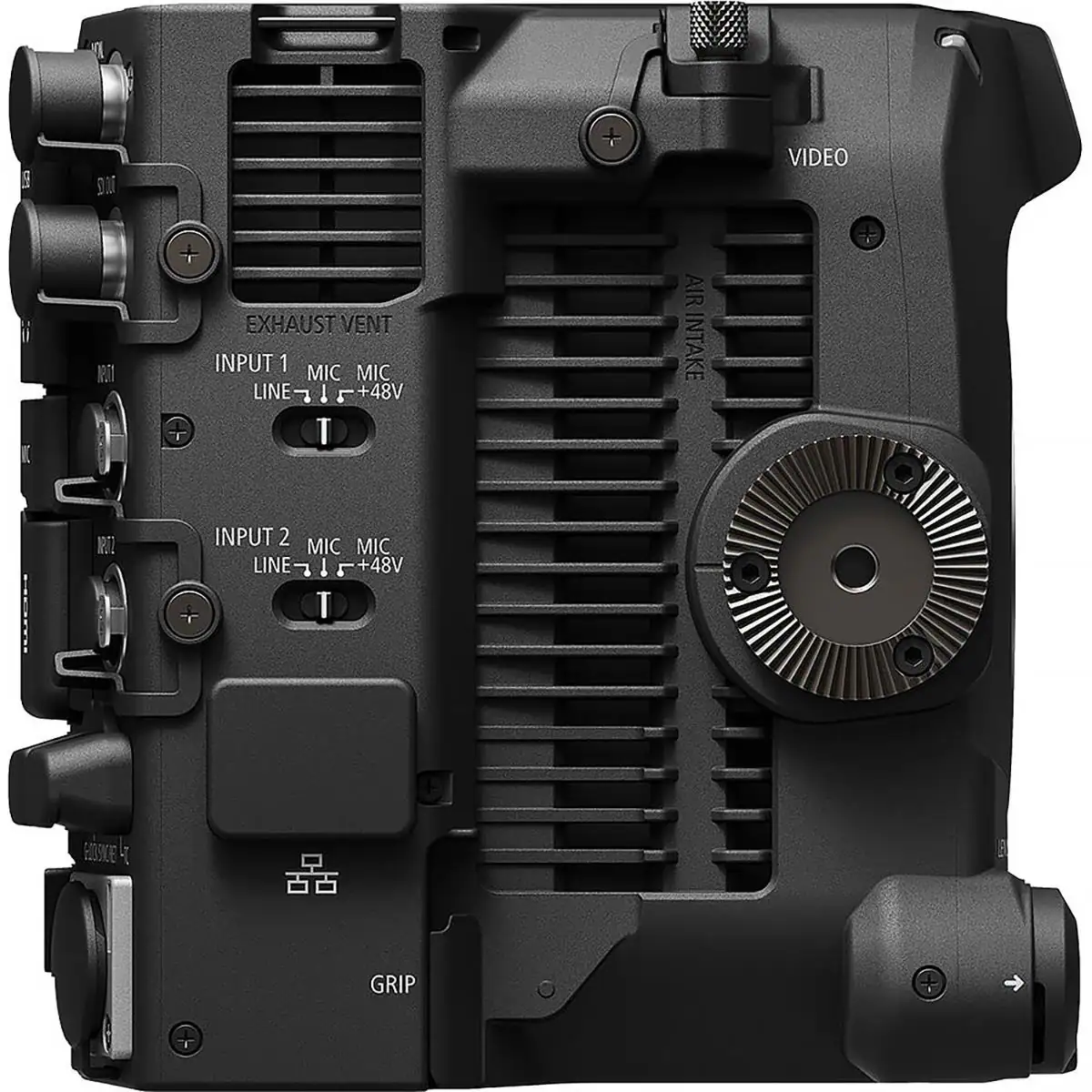 VIDEO

EXHAUST VENT
INPUT 1 MIC MIC LINE P T 1+48V T T

AIR INTAKE
INPUT 2 MIC MIC LINE +48V T

GRIP