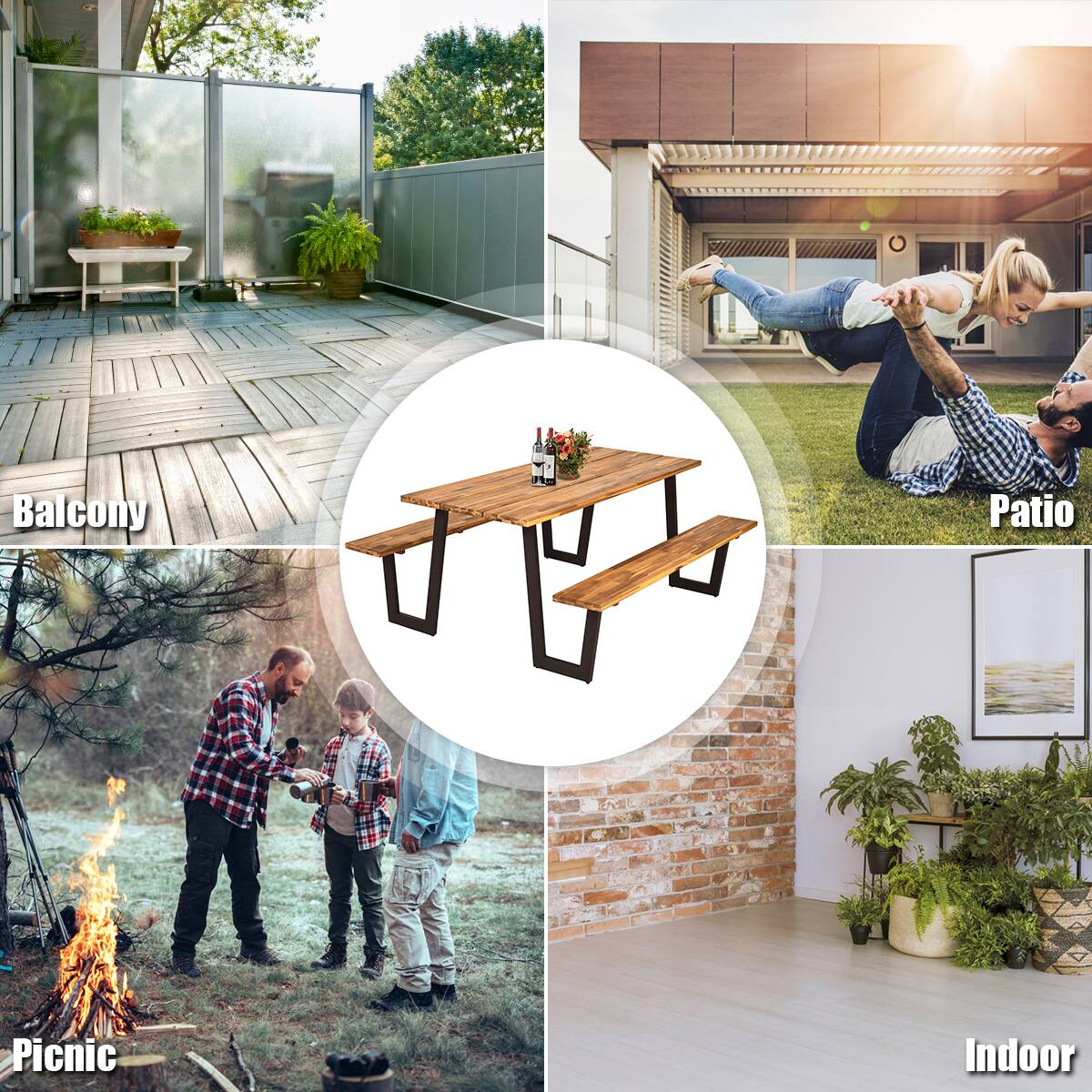 Balcony  
Patio  
Picnic  
Indoor