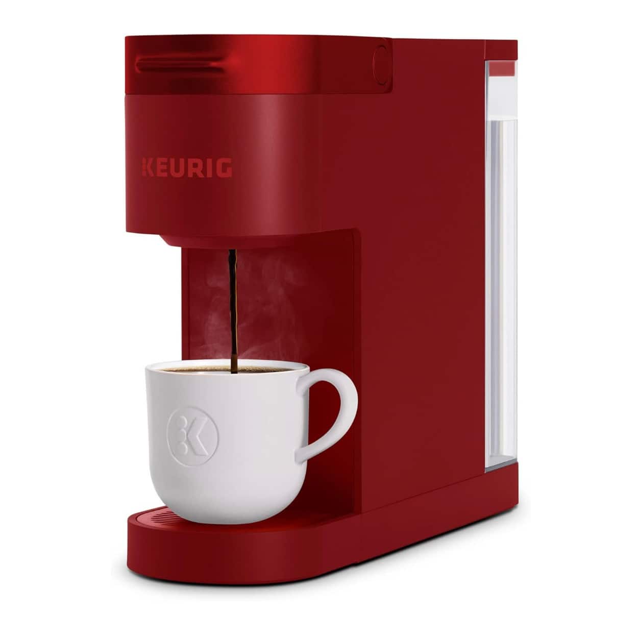 Keurig - K-Slim Single Serve K-Cup Pod Coffee Maker 3 Brew Sizes 46oz - Red