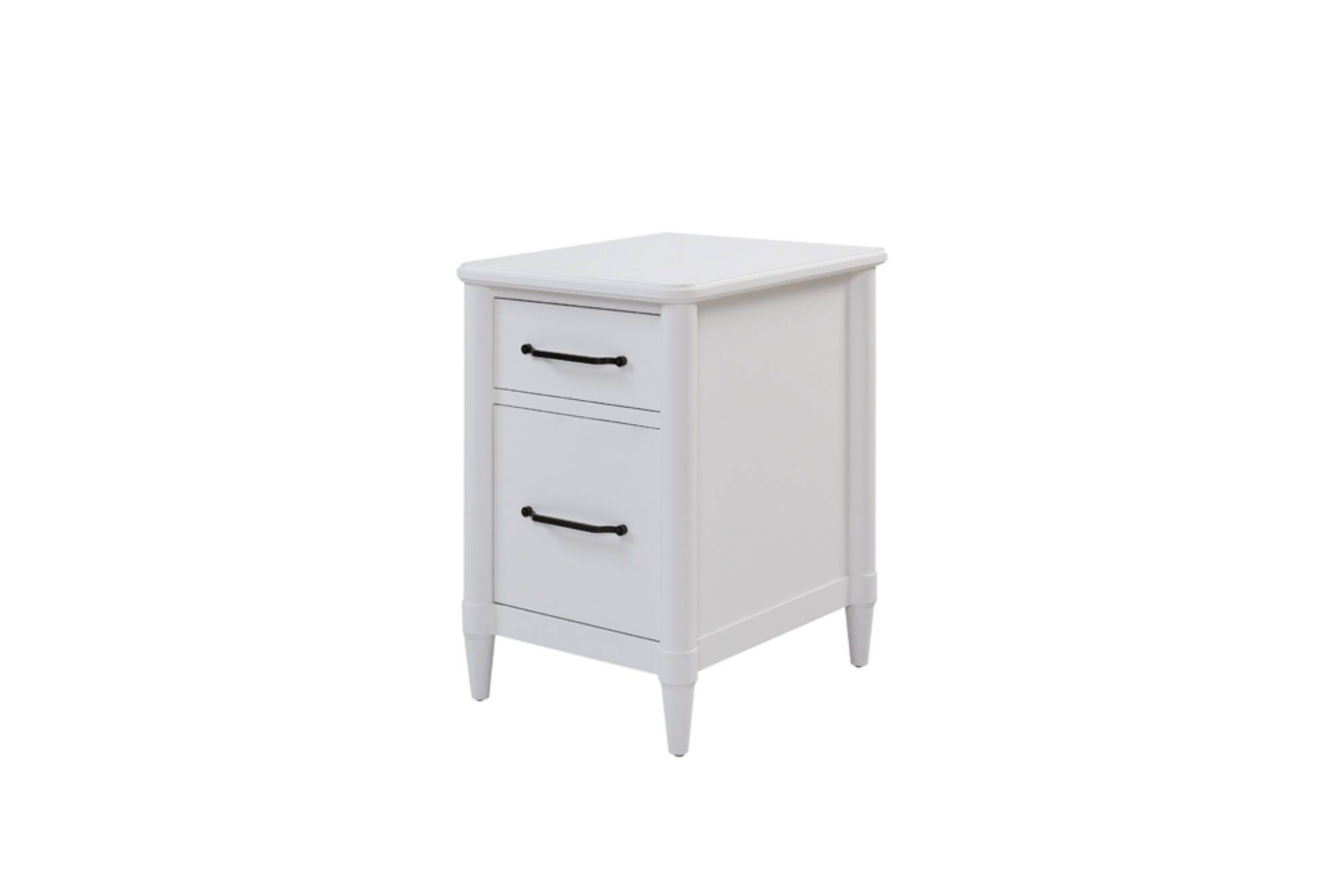 Angle. TinyHomie - 2 Drawer Filing Cabinet White.