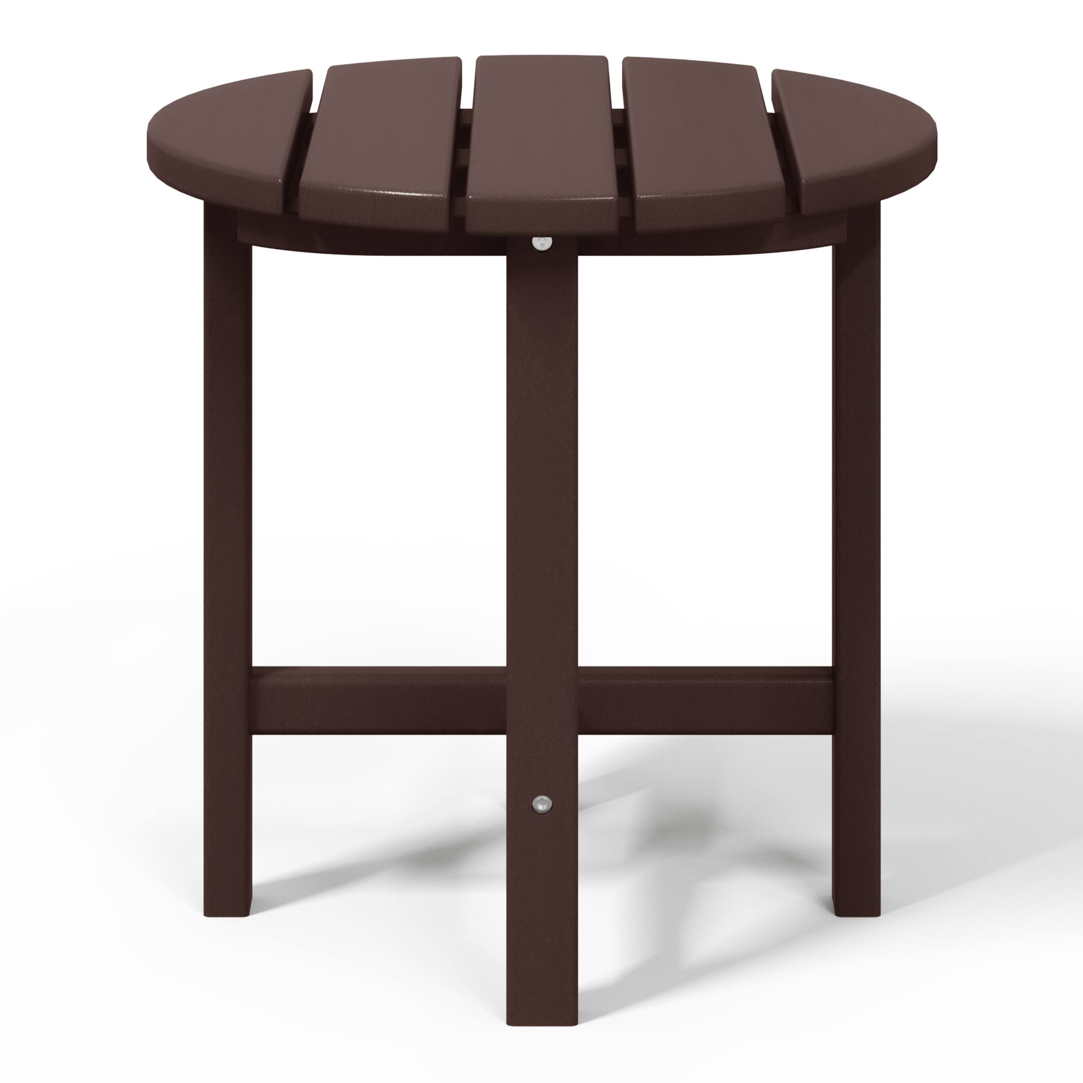 Back. WestinTrends - WestinTrends Dylan Adirondack Round Outdoor Side Table - Dark Brown.